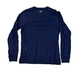 SKIMS Women's Slim Fit Long Sleeve Cotton T-Shirt Navy Blue Size M NWT Authentic